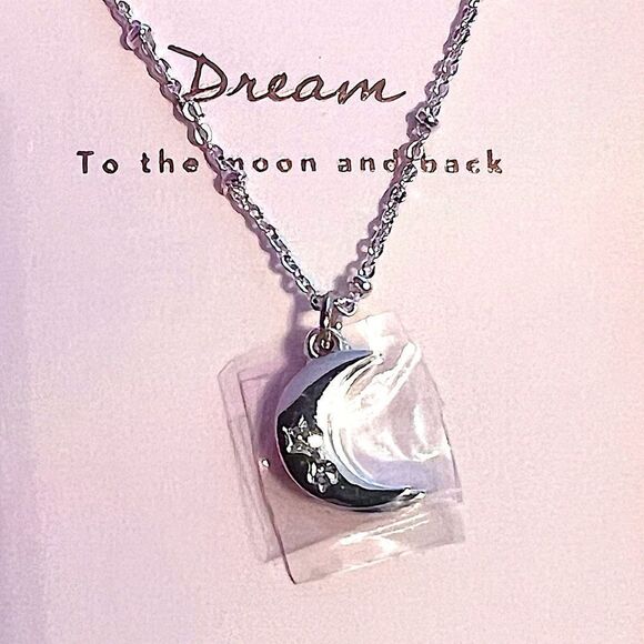 LC Lauren Conrad Dream Rhinestone Moon Necklace And Earring Box Set NWT - Picture 2 of 4